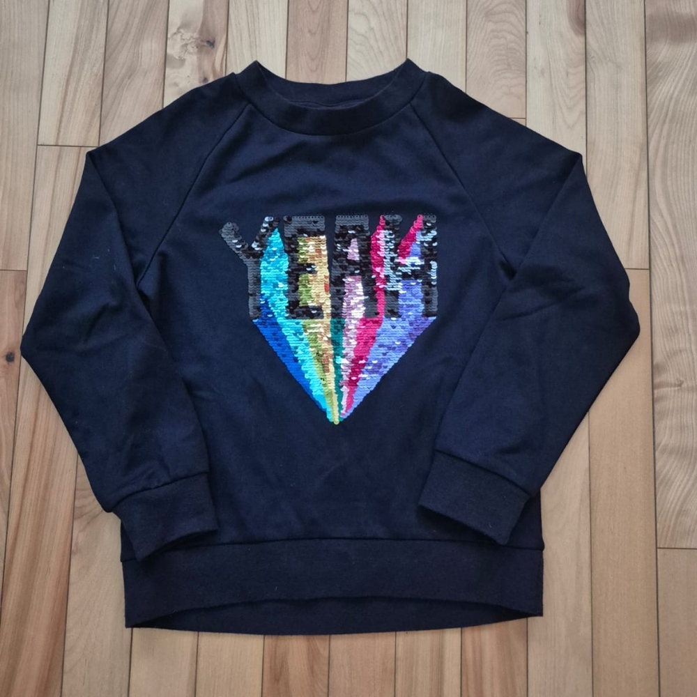 3/15$ Black Sequin Graphic Sweatshirt